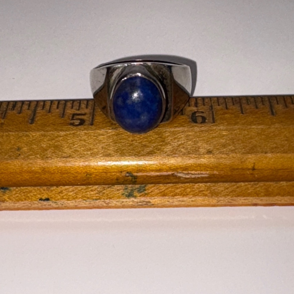 Silver Ring with Lapis Lazuli Stone - Picture 3 of 9